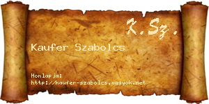 Kaufer Szabolcs névjegykártya