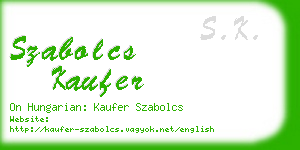 szabolcs kaufer business card